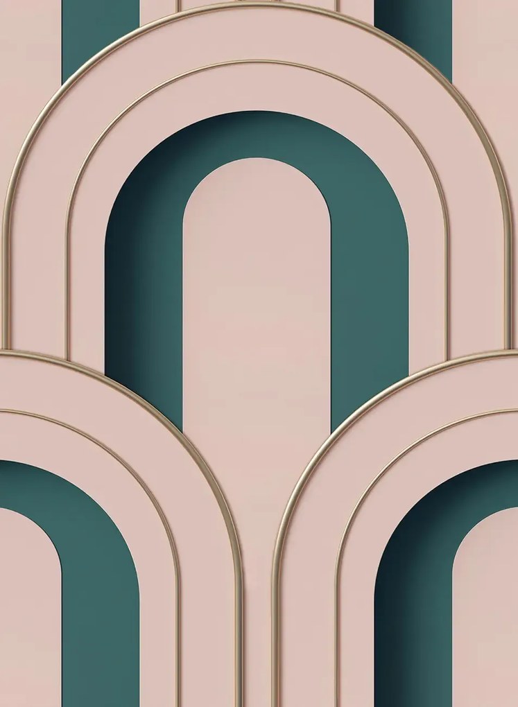 Rebel Walls Tapete Arch Deco Bijou - Rebel Pink