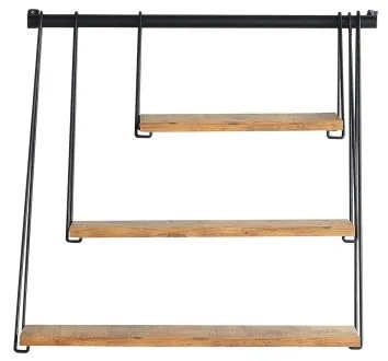 Mensola da parete ZIHON 63,5x60 cm nero/marrone