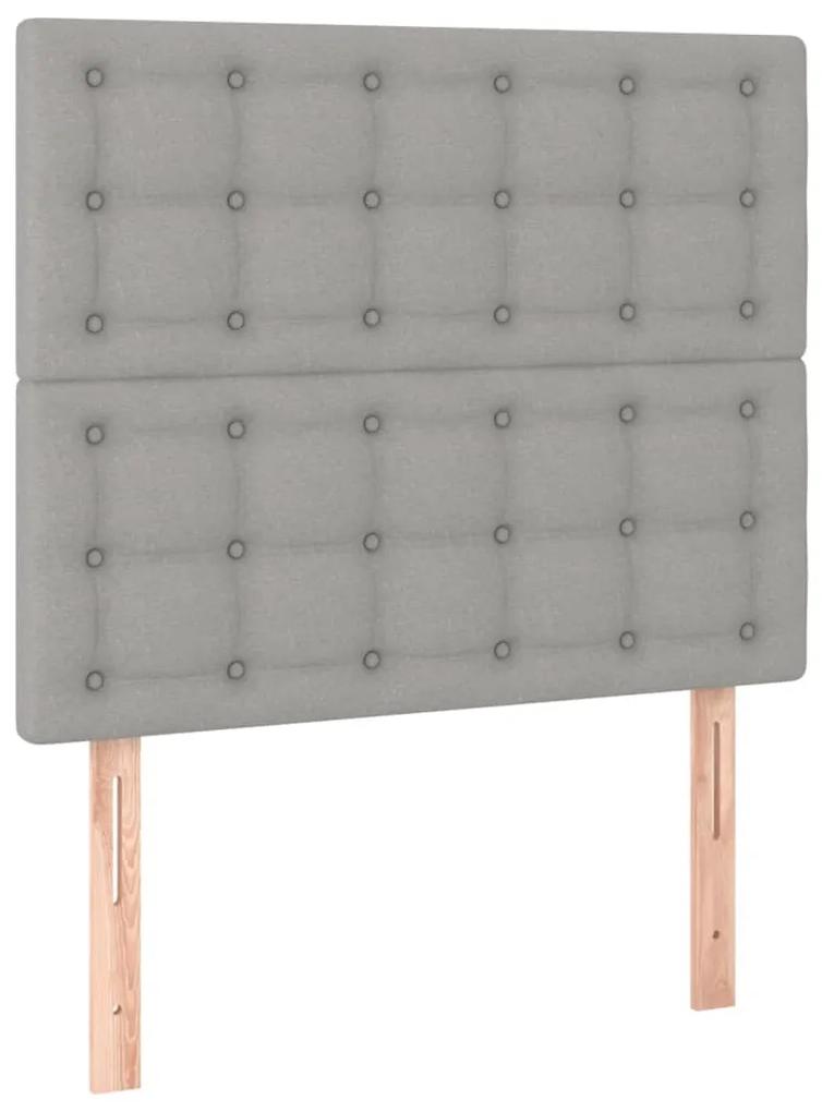 Giroletto a molle con materasso grigio chiaro 90x200 cm tessuto