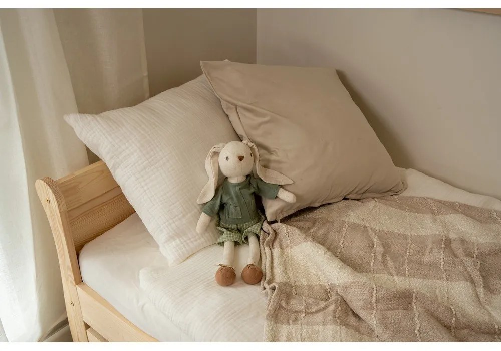 Letto da bambini di colore naturale in pino massiccio con rete inclusa 90x180 cm Roma – Adeko