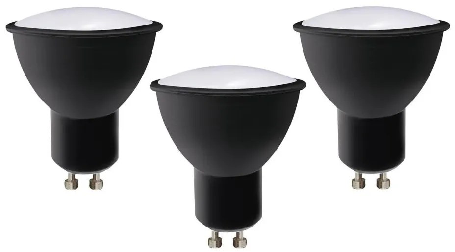 SET 3x Lampadina LED ECOLINE GU10/6W/230V 4000K nero - Brilagi