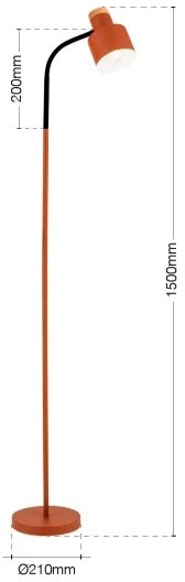 Orion - Lampada da terra GILI 1xE27/40W/230V colore mattone