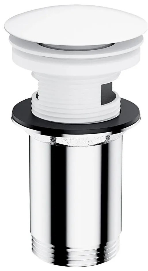 OMNIRES A706BM - Scarico del lavandino CLICK-CLACK diametro 6,6 cm bianco opaco