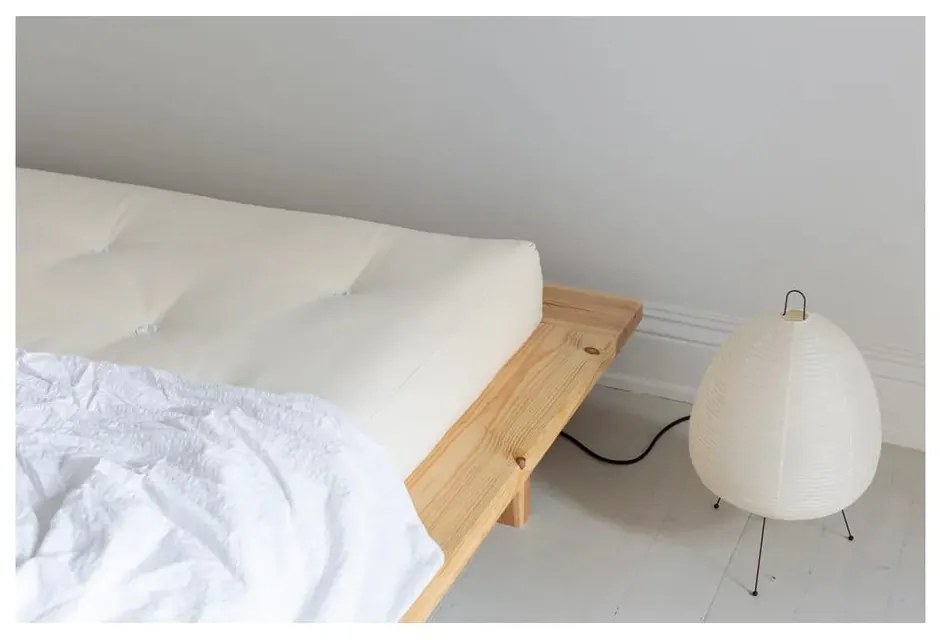 Letto matrimoniale in legno di pino con griglia color naturale 140x200 cm Japan - Karup Design