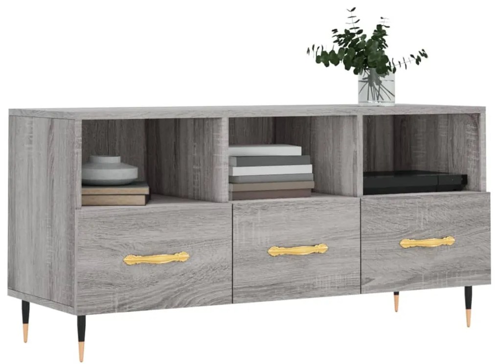 Mobile tv grigio sonoma 102x36x50 cm in legno multistrato