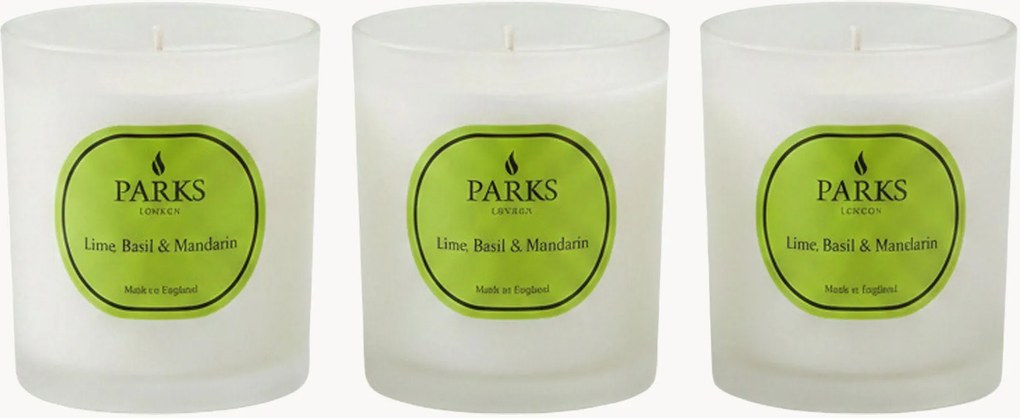 Set di 3 candele profumate fatte a mano Vintage Aromatherapy (lime, basilico e mandarino)