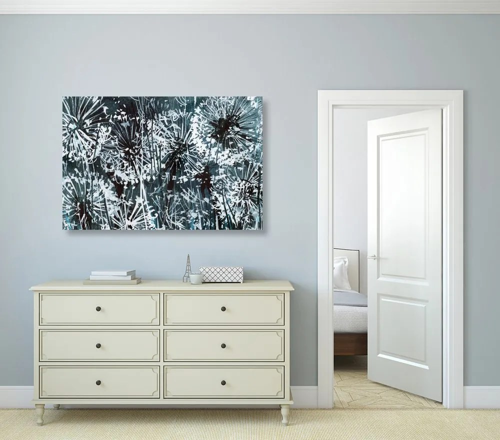 Quadro su tela – Soffione con elementi astratti
