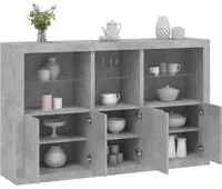 Credenza con Luci LED Grigio Cemento 162x37x100 cm 3209145