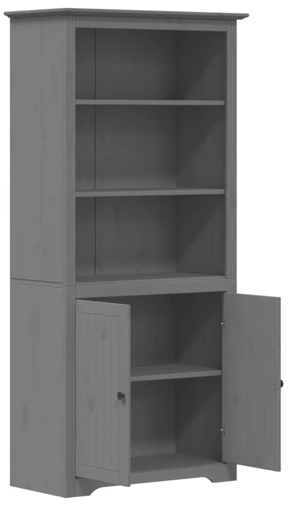 Libreria bodo 80x40x172 cm in legno massello di pino grigio