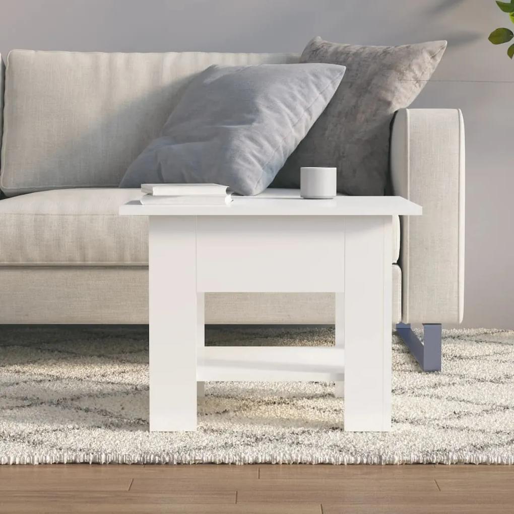Tavolino da salotto bianco lucido 55x55x42 cm legno multistrato