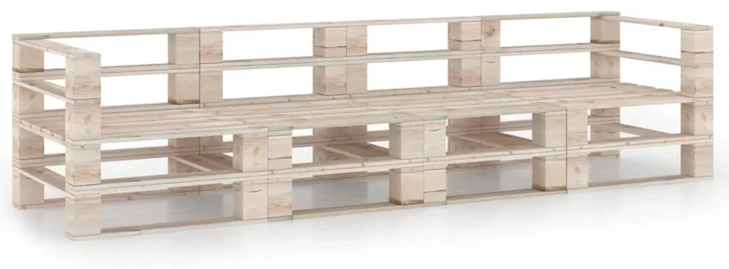 Divano da giardino su pallet a 4 posti in legno di pino