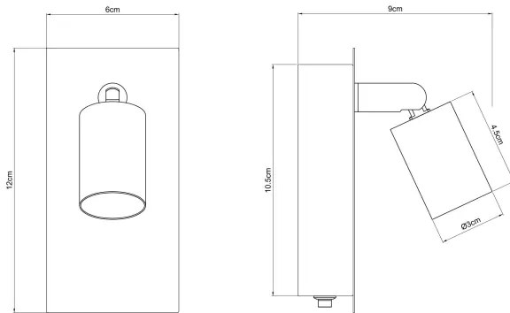 Globo 57998-1 - Faretto da parete DREW 1xGU10/35W/230V nero