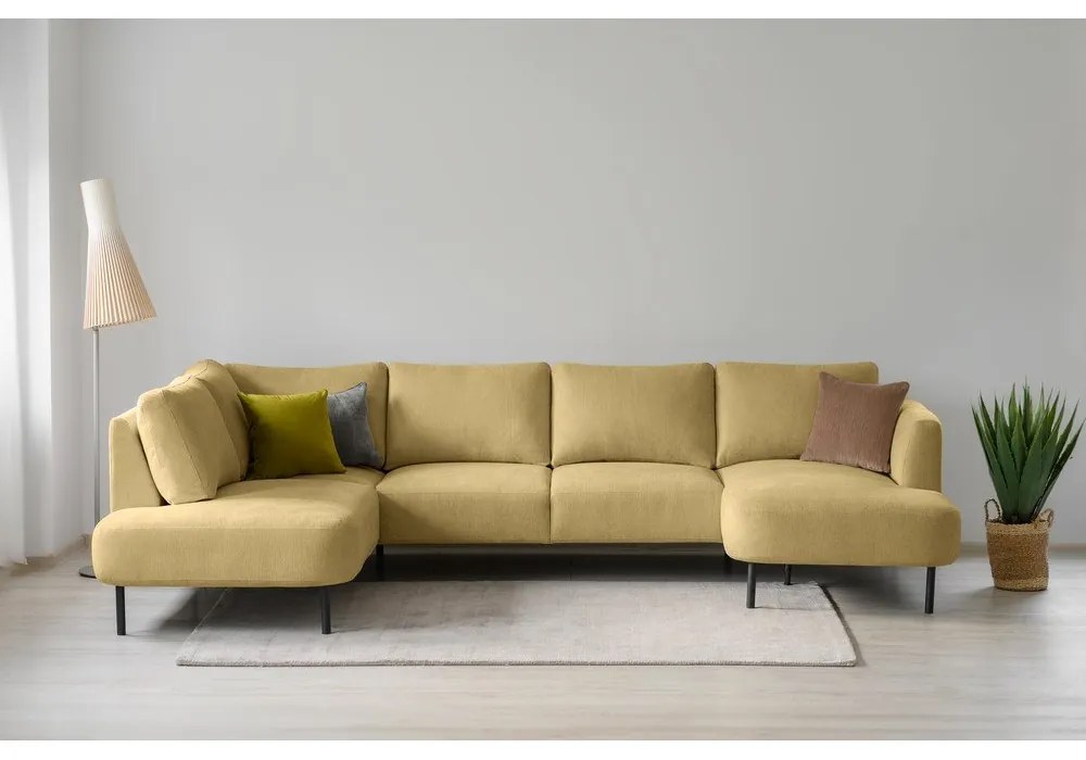 Divano angolare giallo ocra (angolo sinistro/"U") Hero - Scandic