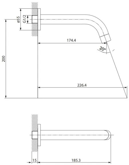 Cersanit S951-553 - Beccuccio per installazione a scomparsa ZEN cromo lucido
