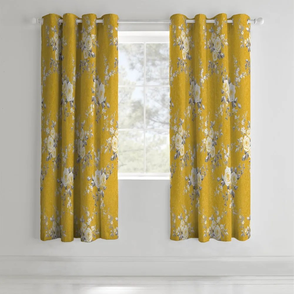 Tende in set gialle 2 pz 168x183 cm Canterbury – Catherine Lansfield