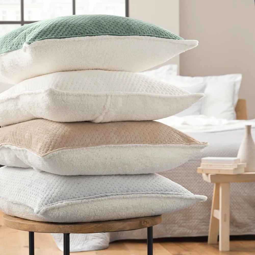 Set con copriletto e federa verde in sherpa 220x240 cm Mylene – douceur d'intérieur