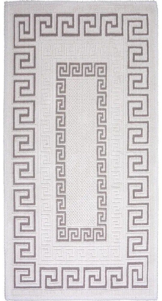 Tappeto in cotone grigio e beige , 80 x 150 cm Versace - Vitaus