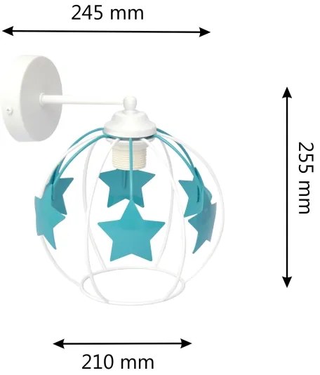Applique per bambini STARS 1xE27/15W/230V turchese/bianco