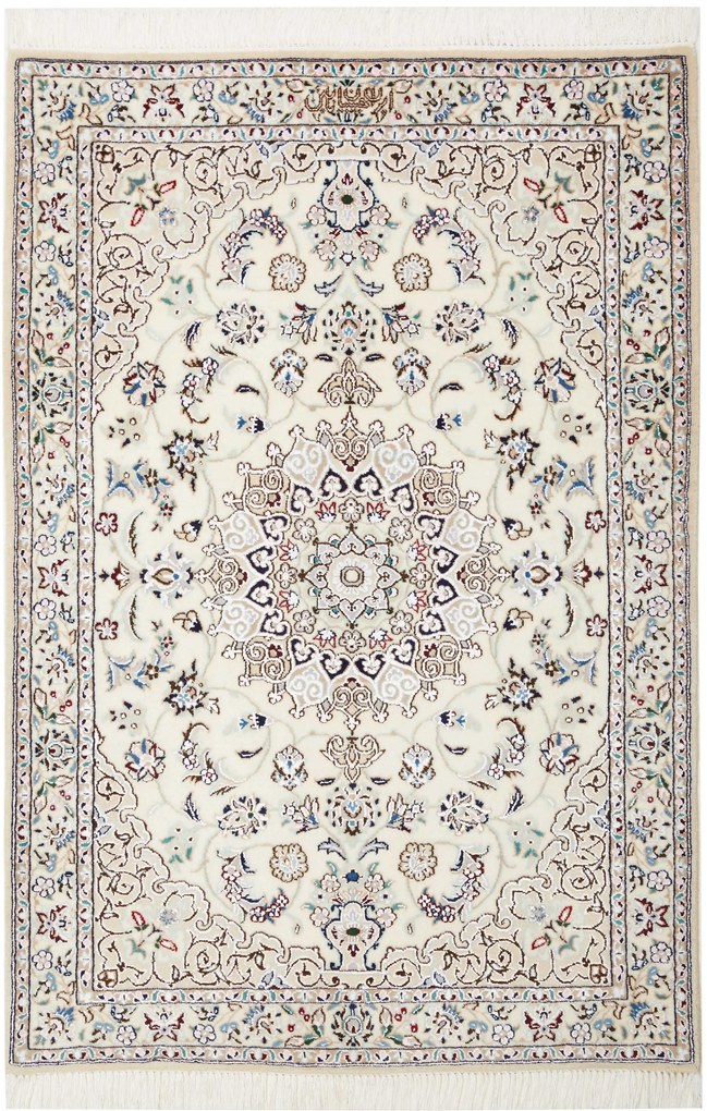 Nain Tappeto persiano 80x130 Beige (Iran) Annodato A Mano