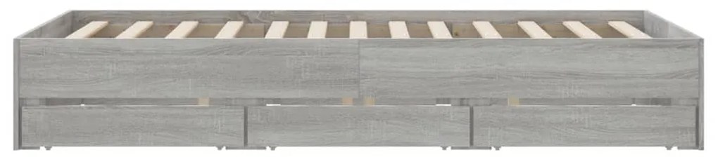 Giroletto Cassetti Grigio Sonoma 135x190 cm Legno Multistrato