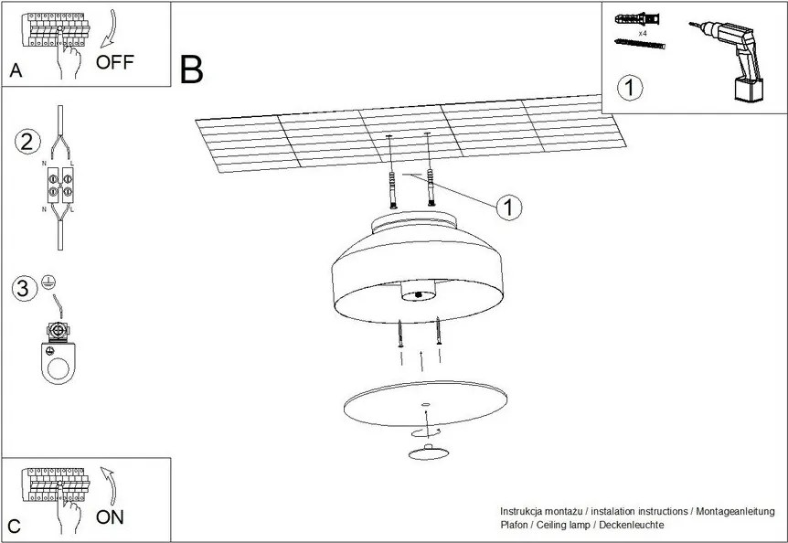 Plafoniera bianca Omiq – Sollux