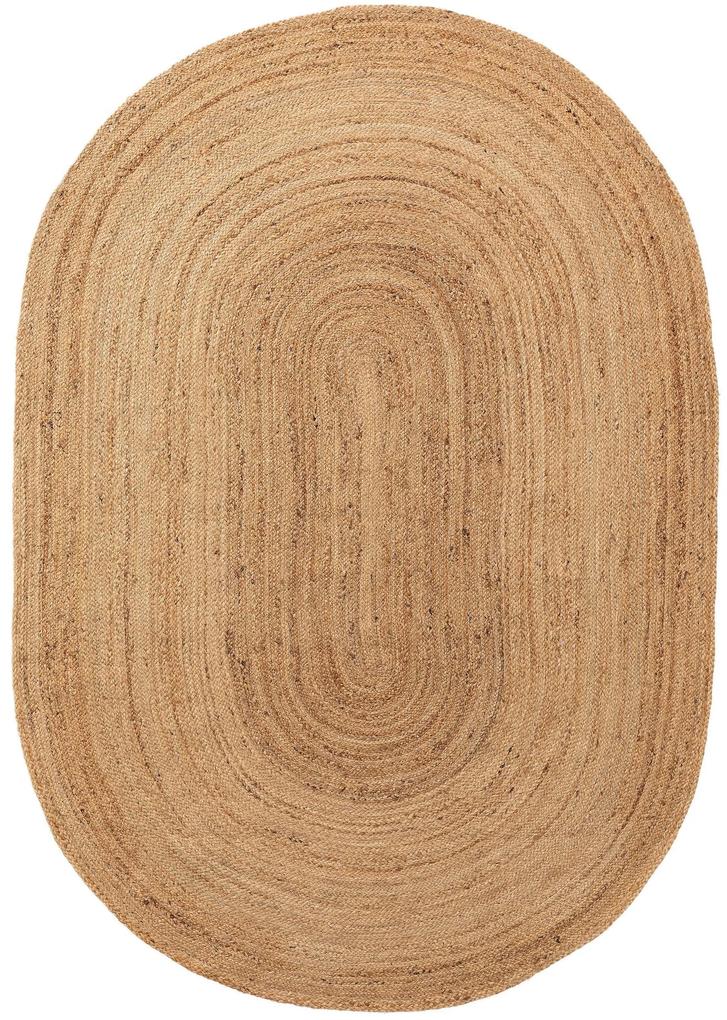 benuta Pure Tappeto di iuta ovale Jutta Marroncino 160x230 cm - Tappeto design moderno soggiorno