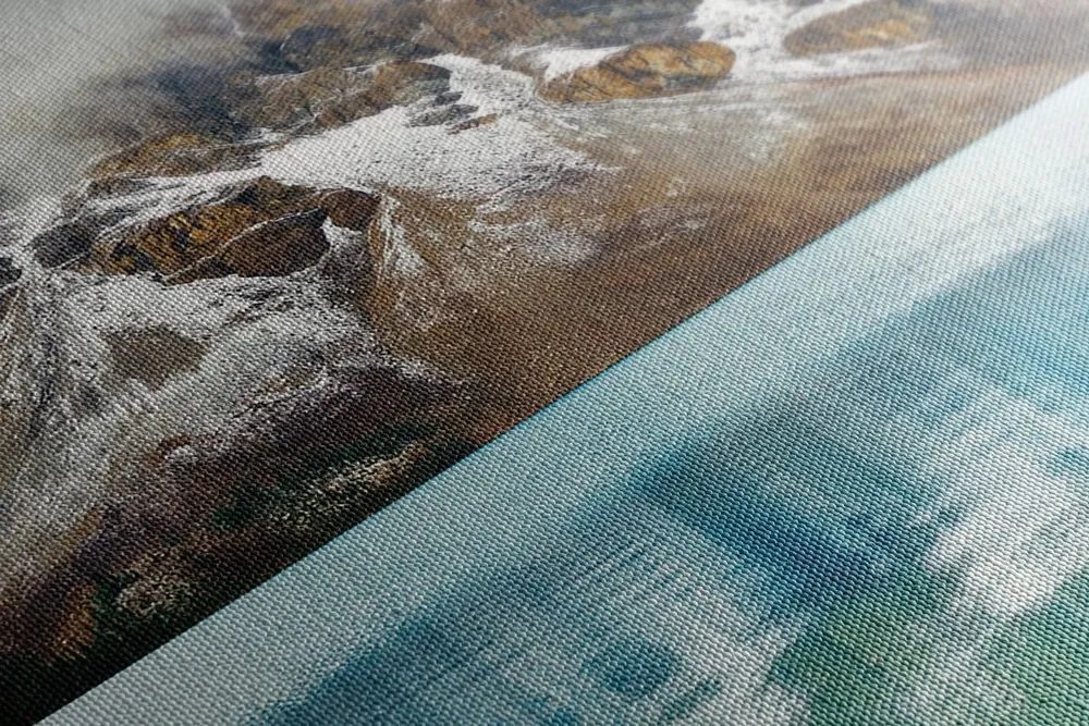 Quadro su tela – Lago vicino a una splendida montagna
