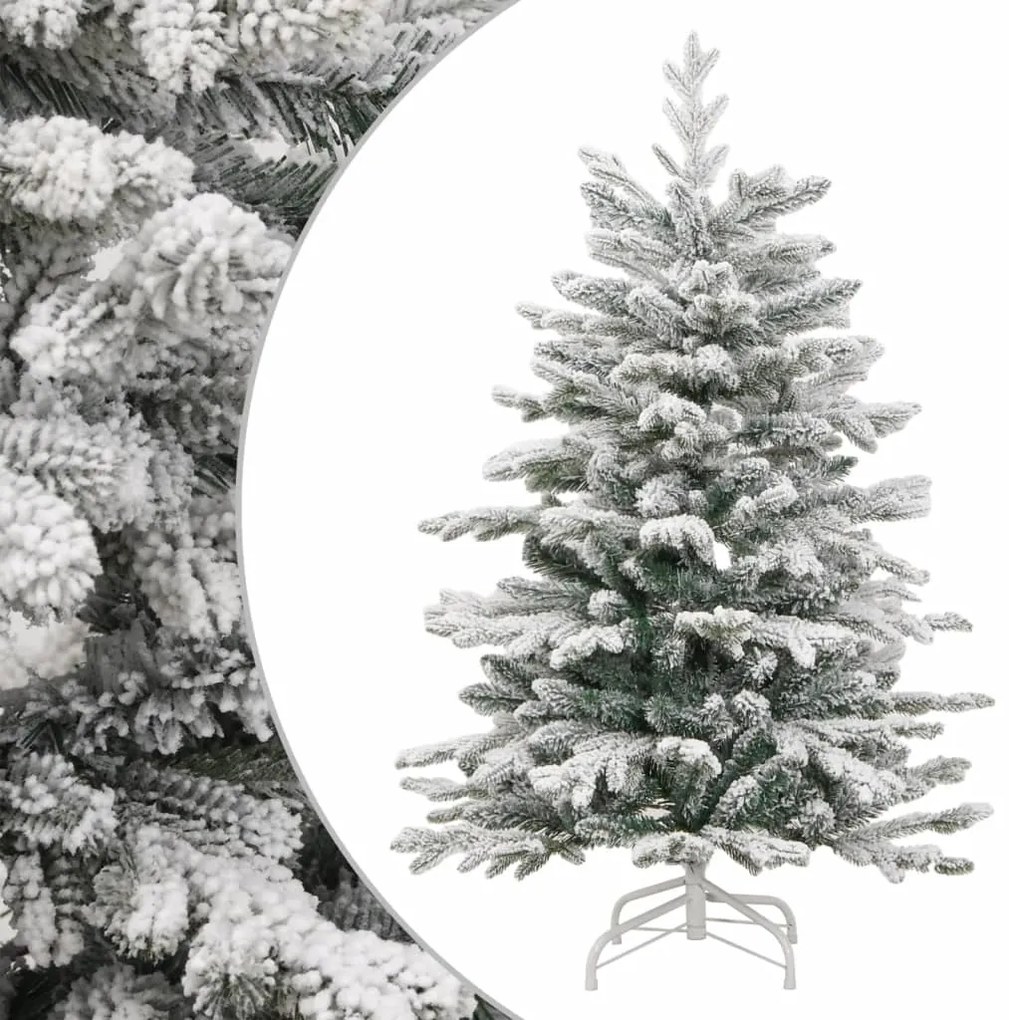 Albero di Natale Artificiale con Neve Fioccata Incernierato, Albero Natale Artificiale Incernierato con Neve Fioccata 150 cm IV