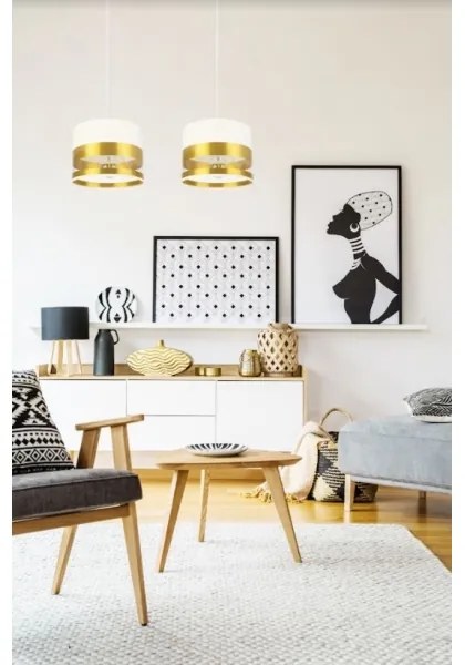 Lampadario su filo MILO 2xE27/60W/230V dorato