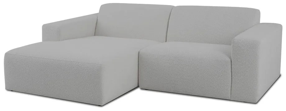 Divano angolare bianco in tessuto bouclé (angolo sinistro) Roxy - Scandic