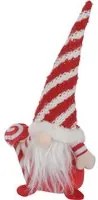 Gnomo Natale fermaporta 33 cm righe rosso e bianco