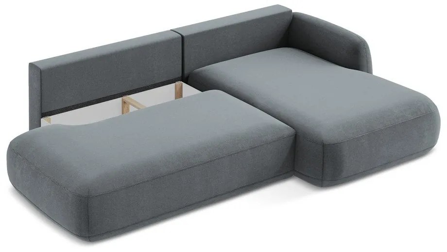 Divano angolare blu polveroso allungabile (con penisola a destra/con chaise lounge) Hale – Makamii