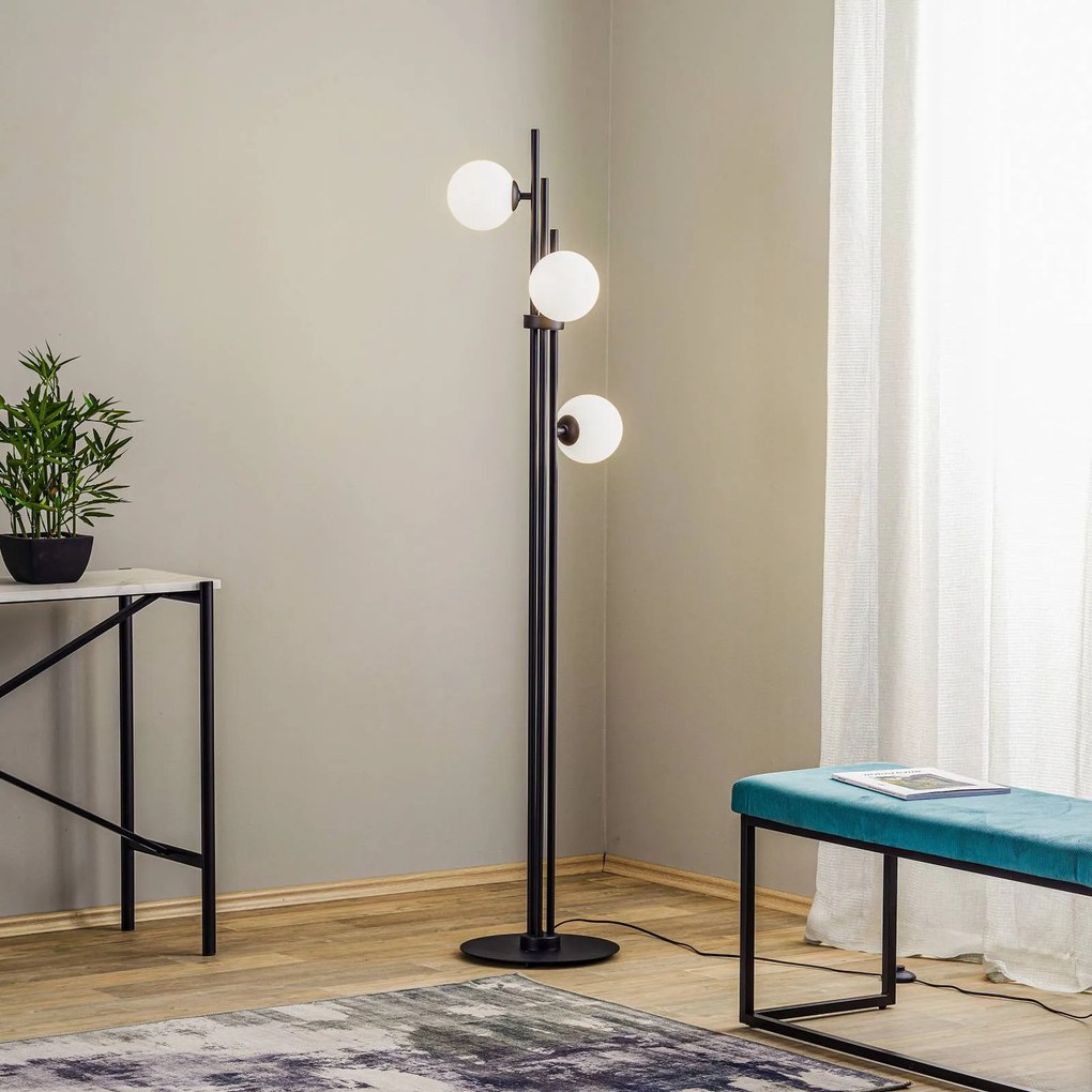 ALDEX Piantana 1073A1, a 3 luci, nera