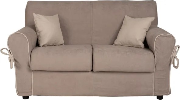Divano 2 posti tessuto sfoderabile VERONA 150 cm Tortora bordino beige