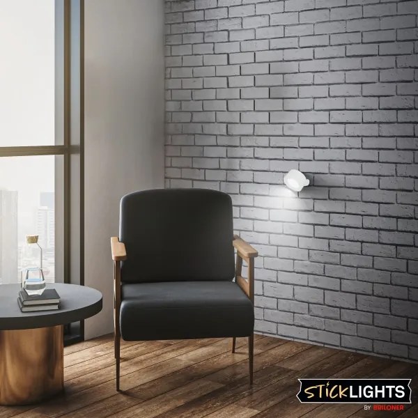 Briloner 3896016 - Lampada da parete LED ricaricabile e dimmerabile TARI, 1,6W/5V, 1500 mAh, bianco