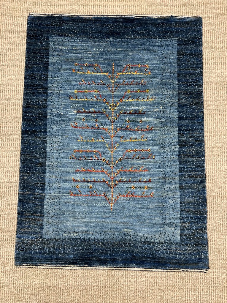 Loribaft Tappeto 70x90 Blu (Iran) Annodato A Mano