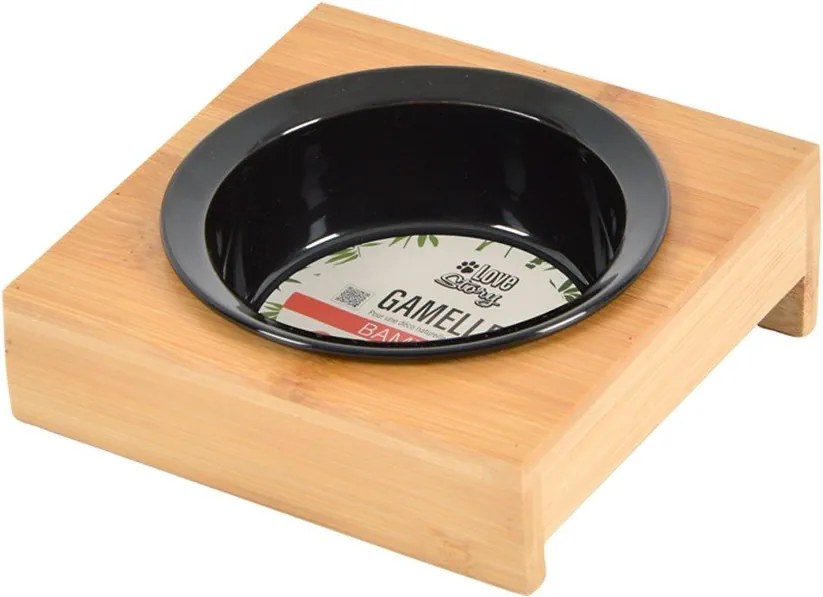 Ciotola con supporto in bambù per cane ø 12 cm – Love Story