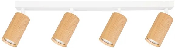 Brilagi - Faretto SELE 4xGU10/30W/230V bianco/decorazioni in rovere