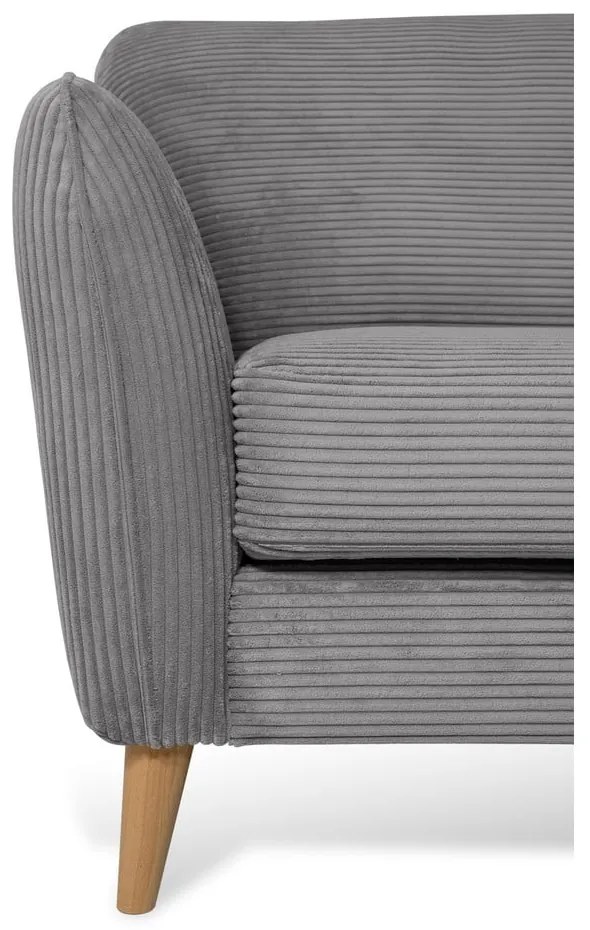 Divano angolare in velluto a coste grigio scuro (angolo destro) Paris - Scandic