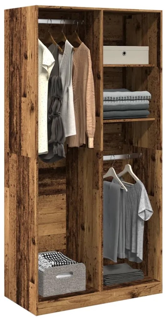 Armadio Legno Antico 100x50x200 Cm İn Legno Multistrato /