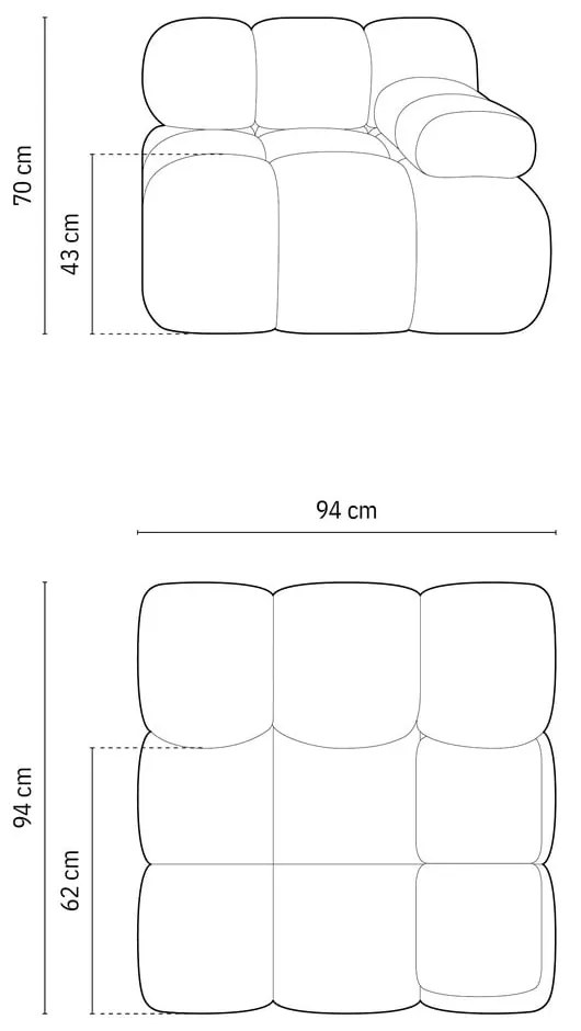 Modulo divano in bouclé beige (angolo destro) Bellis - Micadoni Home
