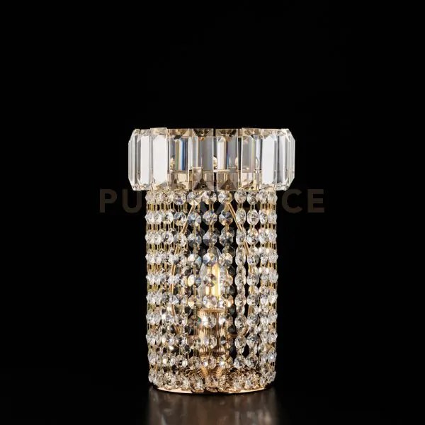 Lumetto in ferro e ottone dorato con strass 1 luce vladimir