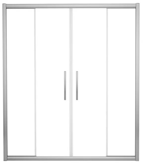 Porta doccia scorrevole Namara L 150 x H 195cm, Sp. 8 mm in vetro vetro senza finitura / trasparente profilo cromo