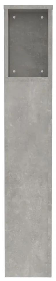Testiera con scomparti grigio cemento 100x18,5x104,5cm