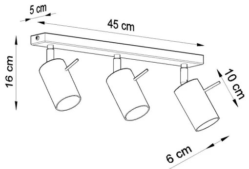 Sollux SL.0093 - Faretto RING 3 3xGU10/10W/230V nero
