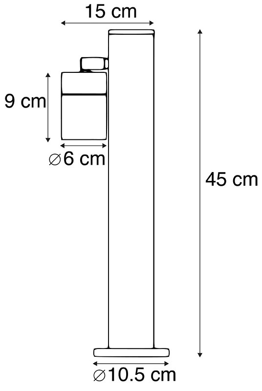 Lampione nero 45 m regolabile IP44 - SOLO