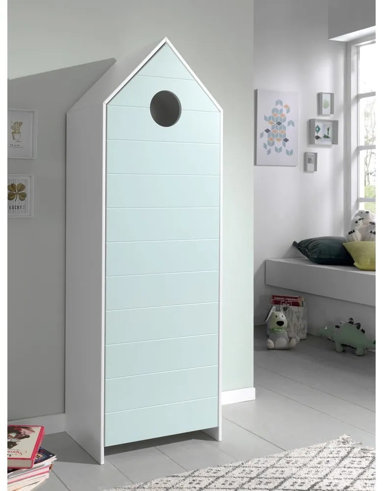 Armadio a giorno bianco e azzurro per bambini 115x171,5 cm CASAMI - Vipack