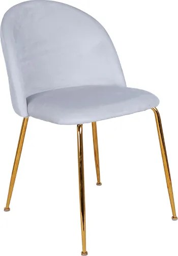 Sedia da pranzo in velluto Grigio Perla con gambe in metallo Oro - PARIS 2 sedie