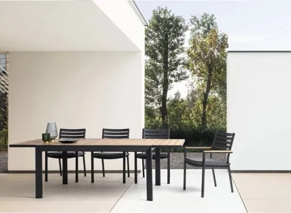 Sedia Da Esterno In Alluminio Con Braccioli E Cuscino Belmar Antracite Bizzotto