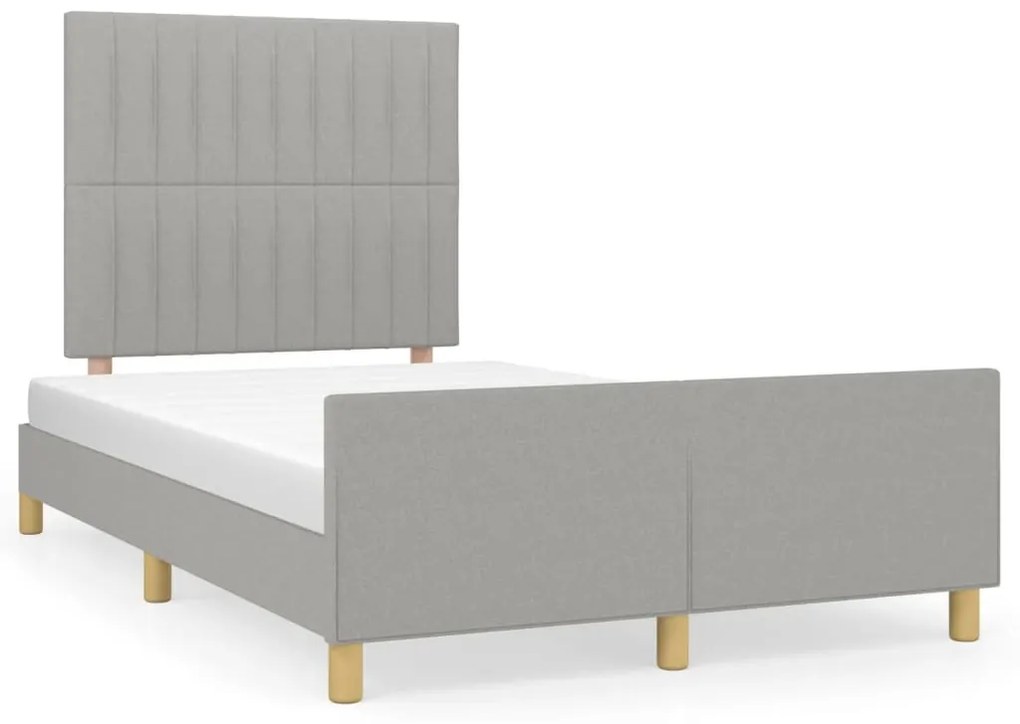 Giroletto Senza Materasso Grigio Chiaro 120x190 Cm İn Tessuto /